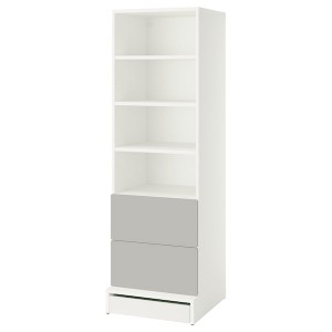 IKEA SMÅSTAD / UPPFÖRA bookcase, 23 5/8x25 5/8x77 1/8 in White Gray / With 2 Drawers, Ikea Ireland | 2490UOBLN