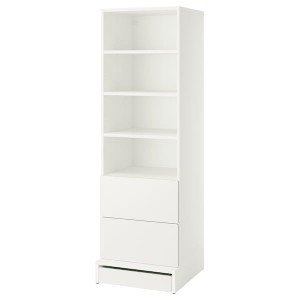 IKEA SMÅSTAD / UPPFÖRA bookcase, with 2 drawers, 23 5/8x25 5/8x77 1/8 in White, Ikea Ireland | 6347YGSAU