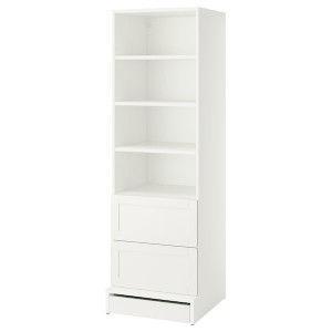 IKEA SMÅSTAD / UPPFÖRA bookcase, with frame/with 2 drawers, 23 5/8x25 5/8x77 1/8 in White, Ikea Ireland | 0719FECGR
