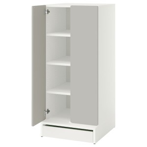 IKEA SMÅSTAD / UPPFÖRA wardrobe, 23 5/8x25 5/8x53 1/2 in White Gray / With 3 Shelves, Ikea Ireland | 3051RZVFL