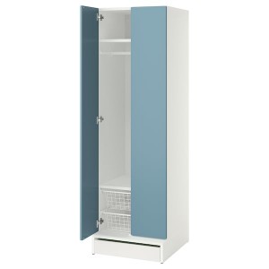 IKEA SMÅSTAD / UPPFÖRA wardrobe, 23 5/8x25 5/8x77 1/8 in White / Blue, Ikea Ireland | 8746YUNSW