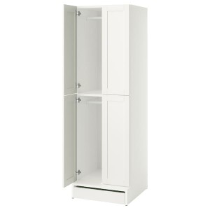 IKEA SMÅSTAD / UPPFÖRA wardrobe, with frame/with 2 clothes rails, 23 5/8x25 5/8x77 1/8 in White, Ikea Ireland | 7519IBAMF