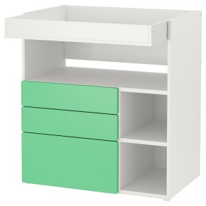 IKEA SMÅSTAD changing table, 35 3/8x31 1/2x39 3/8 in White Green / With 3 Drawers, Ikea Ireland | 8751LQUHC