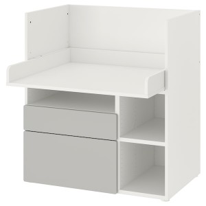 IKEA SMÅSTAD desk, 35 3/8x31 1/2x39 3/8 in White Gray / With 2 Drawers, Ikea Ireland | 1742BWOUX