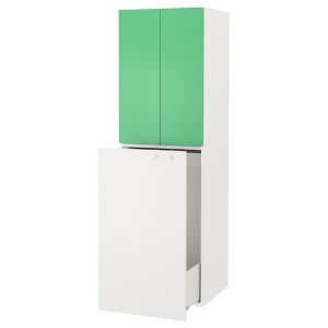 IKEA SMÅSTAD wardrobe with pull-out unit, 23 5/8x22 1/2x77 1/8 in White Green / With Clothing Rod, Ikea Ireland | 2763ZQGYA