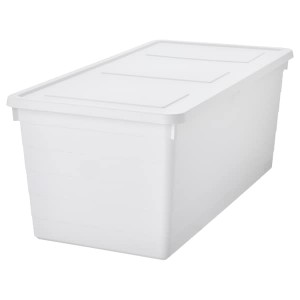 IKEA SOCKERBIT storage box with lid, 15x30x11 ¾ in White, Ikea Ireland | 1908KABSF