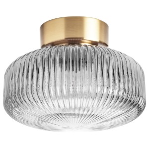 IKEA SOLKLINT ceiling lamp, brass/gray clear glass, 11 in, Ikea Ireland | 8709RKUDN