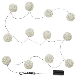 IKEA SOLVINDEN LED string light with 12 lights Battery Operated / White, Ikea Ireland | 4062JHWUR