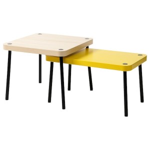 IKEA SONHULT nesting tables Yellow / Birch Effect, Ikea Ireland | 4309XKVHI