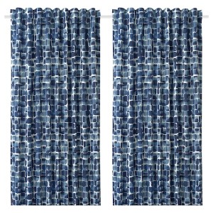 IKEA SPIRSTÅNDS room darkening curtains, 1 pair, blue, 57x98 in, Ikea Ireland | 7392RPYJU