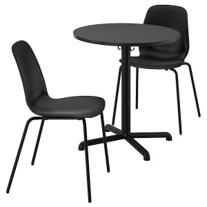 IKEA STENSELE / LIDÅS table and 2 chairs, anthracite anthracite/black/black, 27 1/2 in, Ikea Ireland | 3021YQUWZ