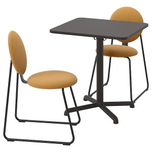 IKEA STENSELE / MÅNHULT table and 2 chairs, anthracite anthracite/Hakebo yellow-brown, 27 1/2x27 1/2 in, Ikea Ireland | 6913MWZTU