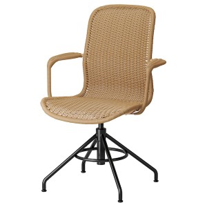 IKEA STIGBYGEL swivel chair with armrests Brown / Black, Ikea Ireland | 1438JPALB