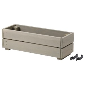 IKEA STJÄRNANIS flower box, 17x6 in Outdoor Stained / Light Gray, Ikea Ireland | 8971YLRSM