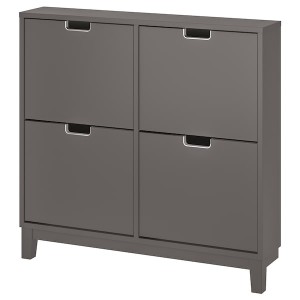 IKEA STÄLL shoe cabinet with 4 compartments, 37 3/4x6 3/4x35 3/8 in Dark Gray, Ikea Ireland | 1306PMVKL