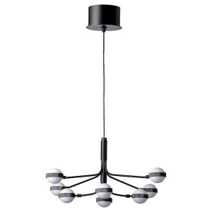 IKEA STORSLINGA LED chandelier, 8-armed, black/white, 28 in, Ikea Ireland | 9807QJSPA