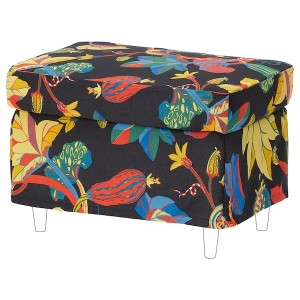 IKEA STRANDMON slipcover for ottoman Stigsbo Multicolor / Black, Ikea Ireland | 4732BCMWI
