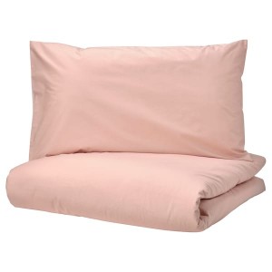 IKEA STRANDTALL duvet cover and pillowcase(s), King Dark Pink / Light Pink, Ikea Ireland | 5697NUMAL