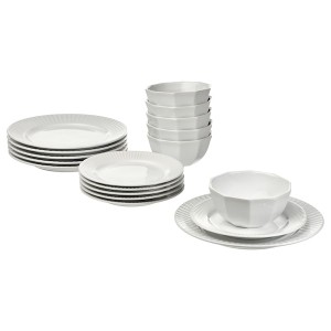 IKEA STRIMMIG 18-piece dinnerware set, white, Ikea Ireland | 9856KGDTI