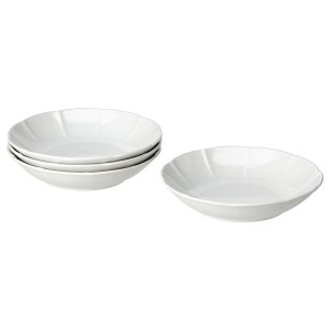 IKEA STRIMMIG deep plate/bowl, 9 in, 4 pack White, Ikea Ireland | 2036EWLYK