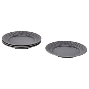 IKEA STRIMMIG plate, 10 ½ in, 4 pack Stoneware Gray, Ikea Ireland | 0972YVMCB
