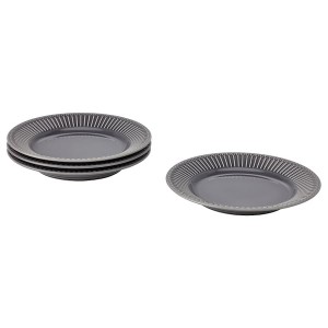 IKEA STRIMMIG side plate, 8 in, 4 pack Stoneware Gray, Ikea Ireland | 1078DVSER