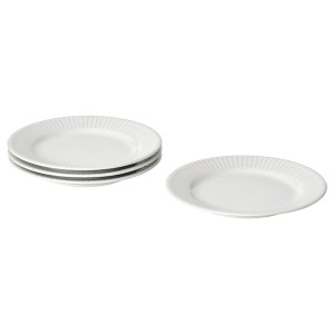 IKEA STRIMMIG side plate, 8 in, 4 pack White, Ikea Ireland | 3415HXGBV