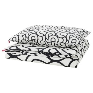 IKEA SÖTRÖNN duvet cover and pillowcase(s), Twin White / Black / Patterned, Ikea Ireland | 0759DEHKI