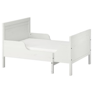 IKEA SUNDVIK ext bed frame with slatted bed base, 38 1/4x74 3/4 in White, Ikea Ireland | 1793WCMJY