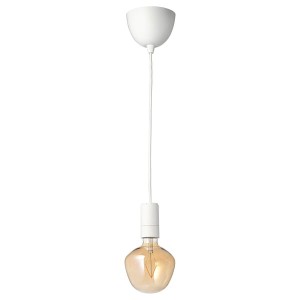 IKEA SUNNEBY / MOLNART pendant lamp with LED bulb White / Bell / Shaped Brown Clear Glass, Ikea Ireland | 5471FAIVG