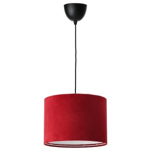 IKEA SUNNEBY / MOLNSKIKT pendant lamp, black/dark red velvet, 13 in, Ikea Ireland | 5209MQJKC