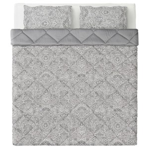 IKEA SÄVMOTT comforter and pillowcase(s), Full/Queen Gray Paisley Pattern, Ikea Ireland | 4326GHXBR