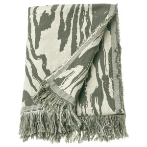 IKEA TANDMOTT throw, gray-green/off-white, 51x67 in, Ikea Ireland | 5293ABQOV