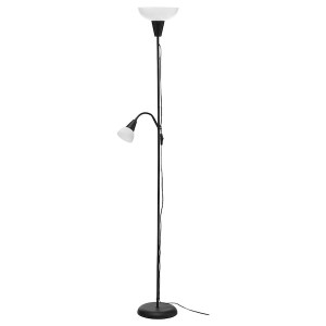 IKEA TÅGARP floor uplt/read lamp w light bulb, black/white, Ikea Ireland | 0483LOPMI