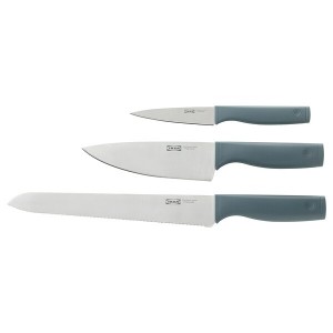 IKEA TIGERBARB 3-piece knife set, gray-turquoise, Ikea Ireland | 4207NFQKV