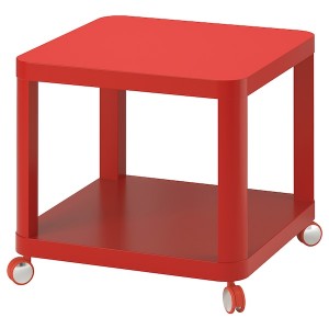 IKEA TINGBY Side table on casters, 19 5/8x19 5/8 in Red, Ikea Ireland | 9218NXZMD