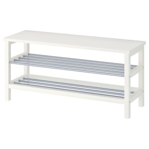 IKEA TJUSIG bench with shoe storage, white, 42 1/2x13 3/8x19 5/8 in, Ikea Ireland | 3149BLQKR
