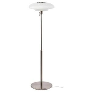 IKEA TÄLLBYN floor lamp, nickel plated/opal glass, 53 in, Ikea Ireland | 8761EYZKQ