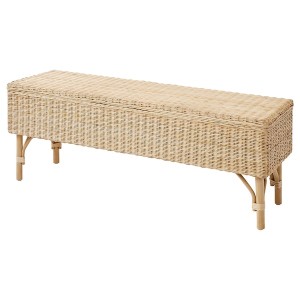 IKEA TOLKNING bench with storage, handmade rattan, 47 ¼ in, Ikea Ireland | 1462BHCWA