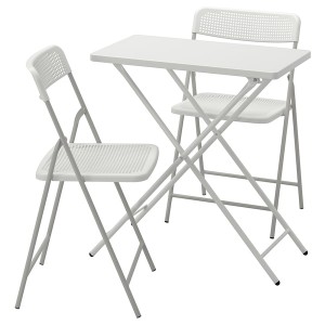 IKEA TORPARÖ table and 2 folding chairs, outdoor, white/white/gray, 27 1/2x16 1/2 in, Ikea Ireland | 7985NUBAX