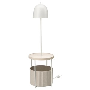 IKEA TRINDSNÖ floor lamp with LED bulb, white metal/birch veneer, Ikea Ireland | 3765SLGWC