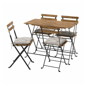 IKEA TÄRNÖ table and 4 chairs, outdoor Black / Light Brown Stained / Kuddarna Gray, Ikea Ireland | 5432RFJIC