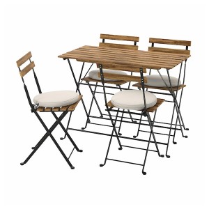 IKEA TÄRNÖ table and 4 chairs, outdoor Black / Light Brown Stained / Frösön / Duvholmen Beige, Ikea Ireland | 3081ZALFR