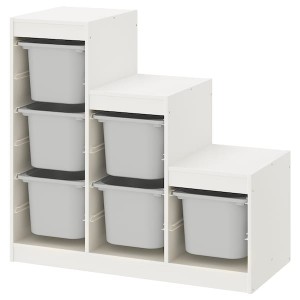IKEA TROFAST storage combination, 39x17 3/8x37 in White / Gray, Ikea Ireland | 0936QFBES