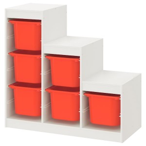 IKEA TROFAST storage combination, 39x17 3/8x37 in White / Orange, Ikea Ireland | 2967TFXIZ