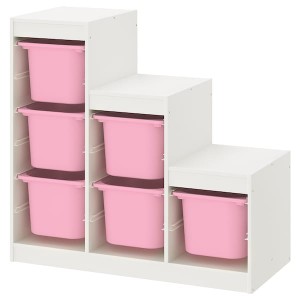 IKEA TROFAST storage combination, 39x17 3/8x37 in White / Pink, Ikea Ireland | 9421GRKXS