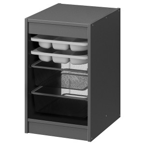 IKEA TROFAST storage combination w boxes/trays, 13 3/8x17 3/8x22 in Gray Gray / Dark Gray, Ikea Ireland | 2815OLNWG