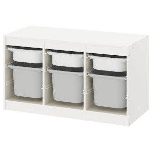 IKEA TROFAST storage combination with boxes, 39x17 3/8x22 in White / Gray, Ikea Ireland | 0812HISDY