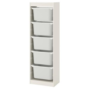 IKEA TROFAST storage combination with boxes, 18 1/8x11 3/4x57 1/8 in White / White, Ikea Ireland | 4726HJWSI