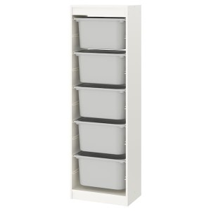 IKEA TROFAST storage combination with boxes, 18 1/8x11 3/4x57 1/8 in White / Gray, Ikea Ireland | 3570JZQSX